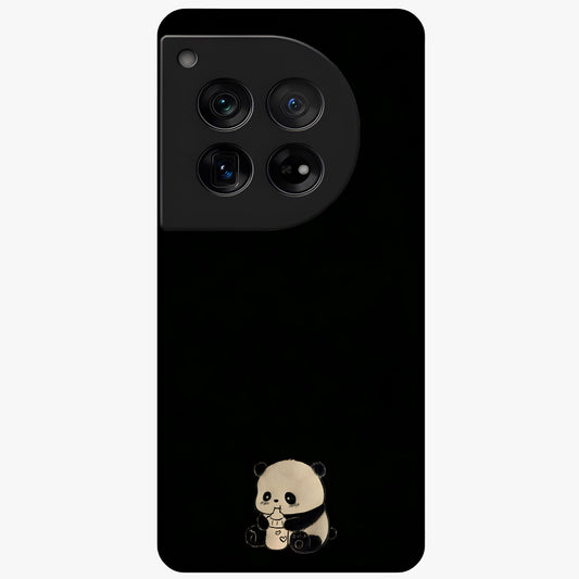Midnight Panda Love Glass Case for 1+12 adorable front view featuring cute panda artwork on dark background