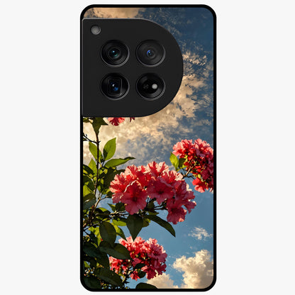 Moonlit Blossom Charm Glass Case for 1+12 elegant front view featuring floral artwork under soft moonlight tones