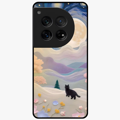 Moonlit Petal Path Glass Case for 1+12 artistic front view featuring floral pathway artwork under soft moonlight