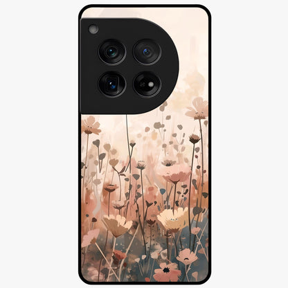 Pastel Wildflowers Glass Case for 1+12 cheerful front view featuring colorful wildflower artwork in pastel tones