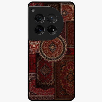 Persian Heritage Collage Glass Case for 1+12 rich front view featuring intricate Persian inspired collage artwork