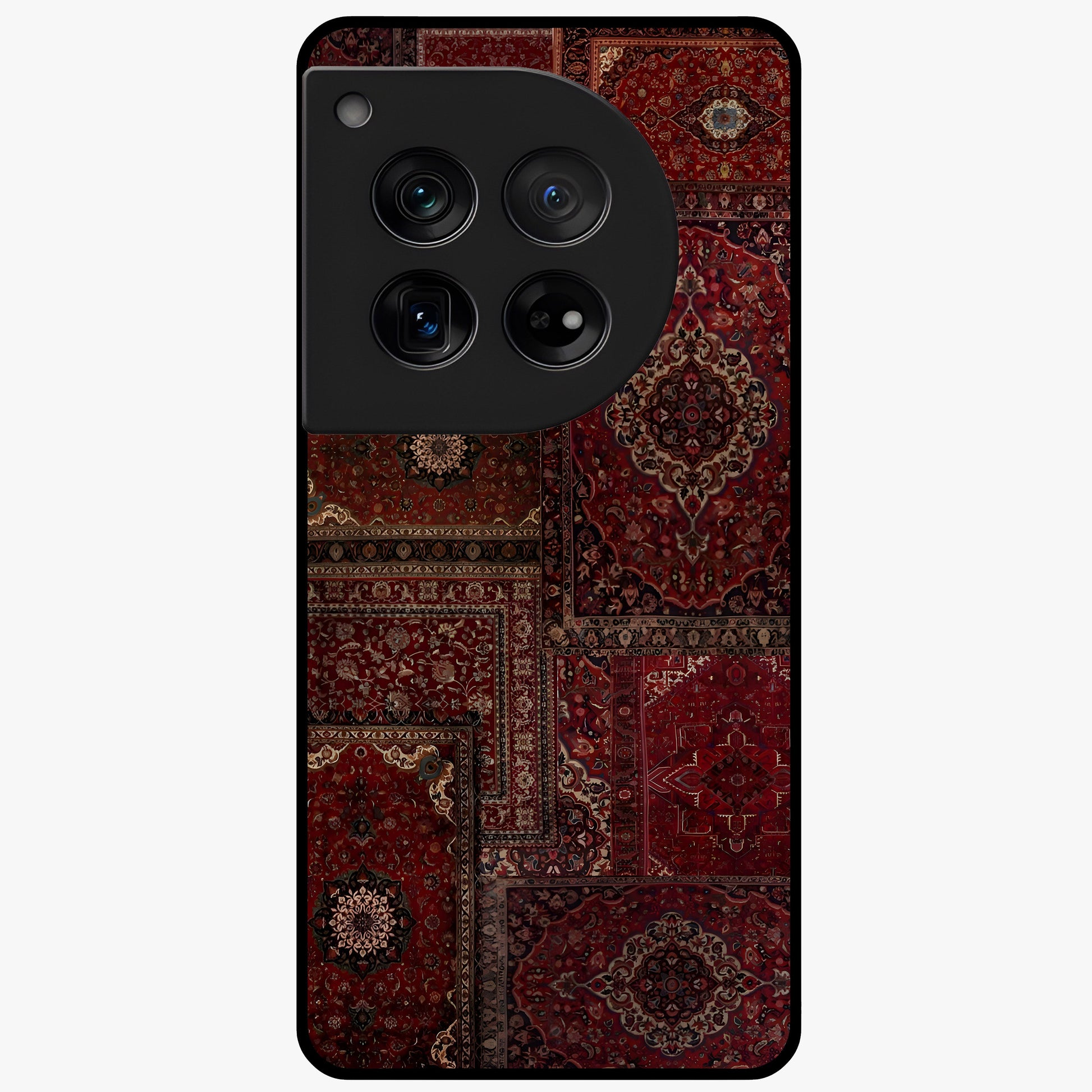 Persian Velvet Tale Glass Case for 1+12 luxurious front view featuring velvet inspired Persian pattern artwork