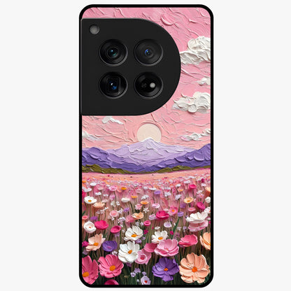 Pink Pastel Groovy Art Glass Case for 1+12 playful front view featuring groovy retro artwork in pastel pink tones