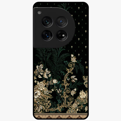 Regal Botanical Tapestry Glass Case for 1+12 luxurious front view featuring intricate botanical tapestry artwork