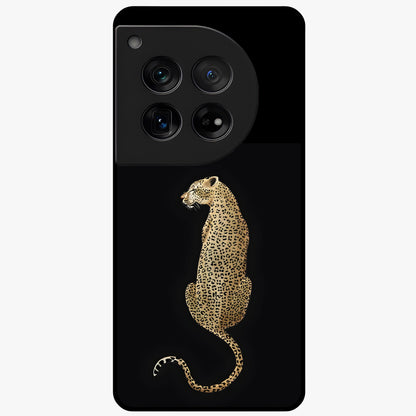 Regal Leopard Glass Case for 1+12 bold front view featuring majestic leopard artwork with rich tones