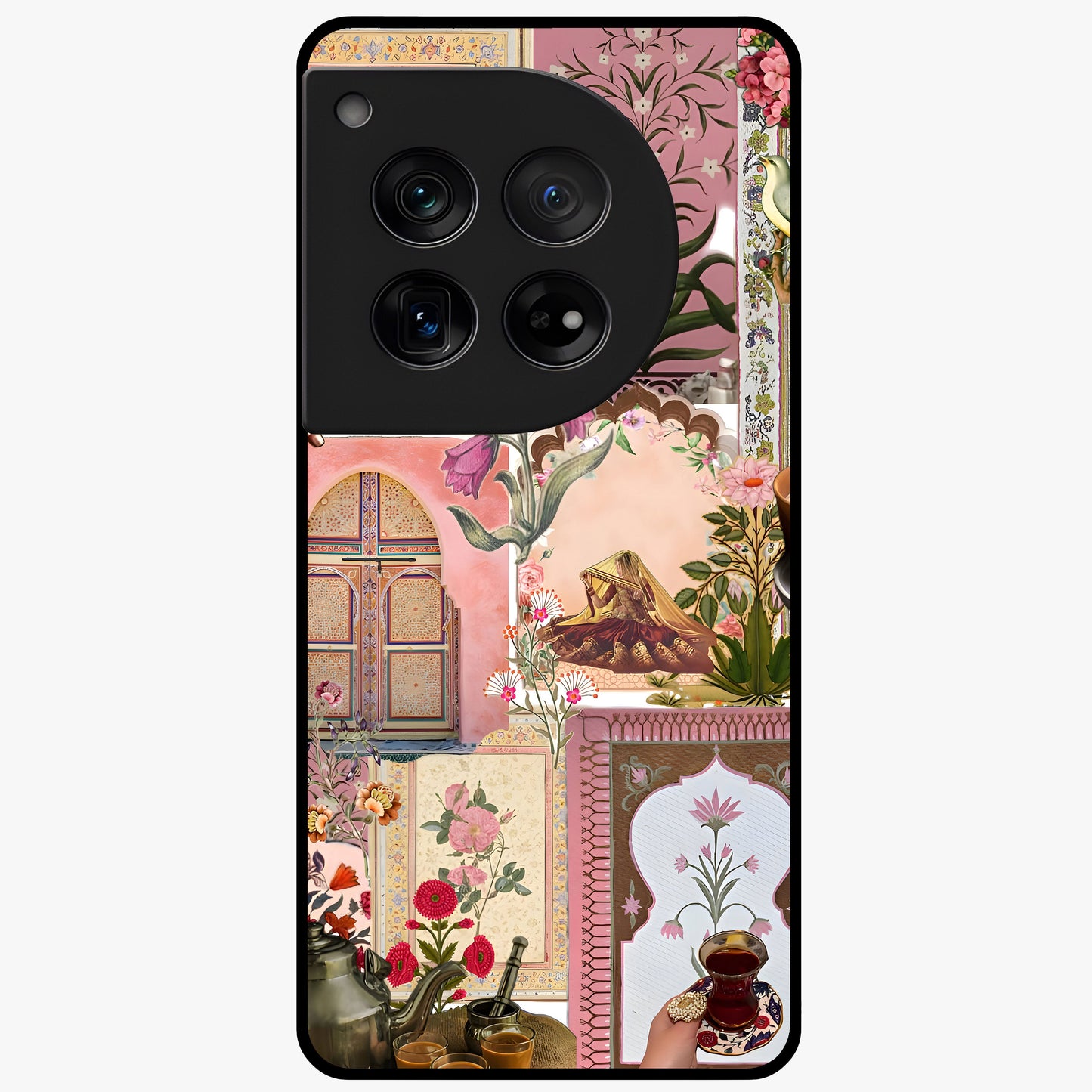 Royal Pink Legacy Glass Case for 1+12 elegant front view featuring luxurious pink themed artistic artwork