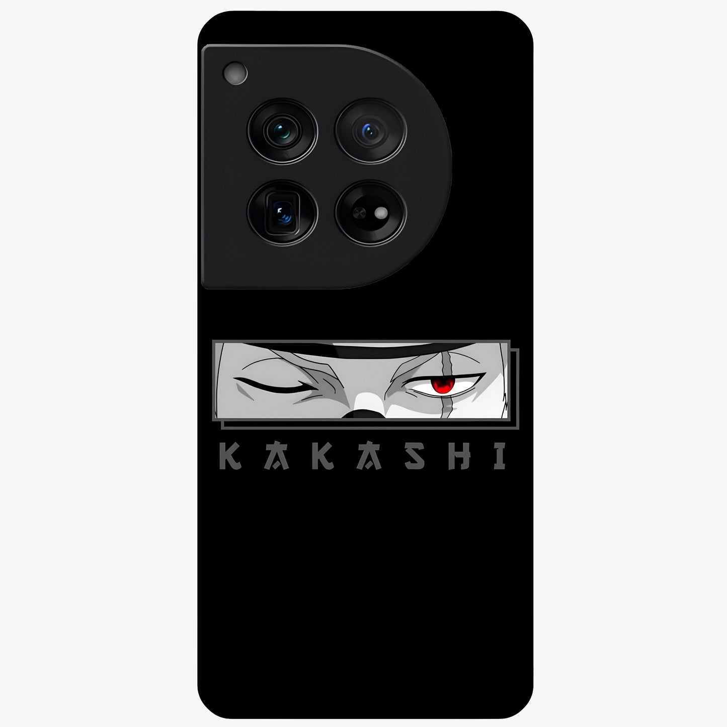 Scarlet Ninja Gaze Glass Case for 1+12 striking front view featuring ninja inspired artwork in crimson tones