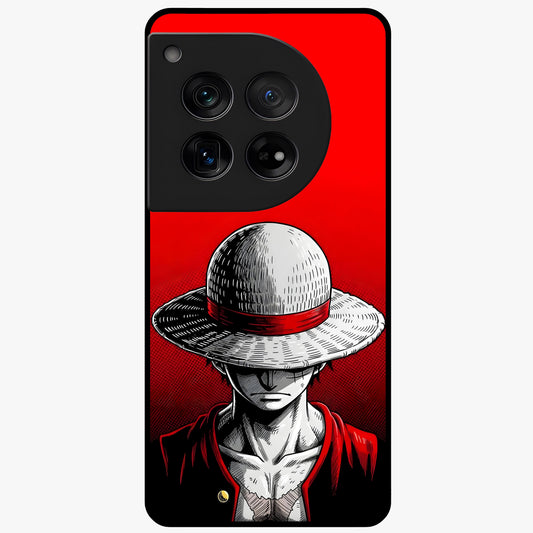 Scarlet Pirate Resolve Glass Case for 1+12 bold front view featuring pirate themed artwork in red hues
