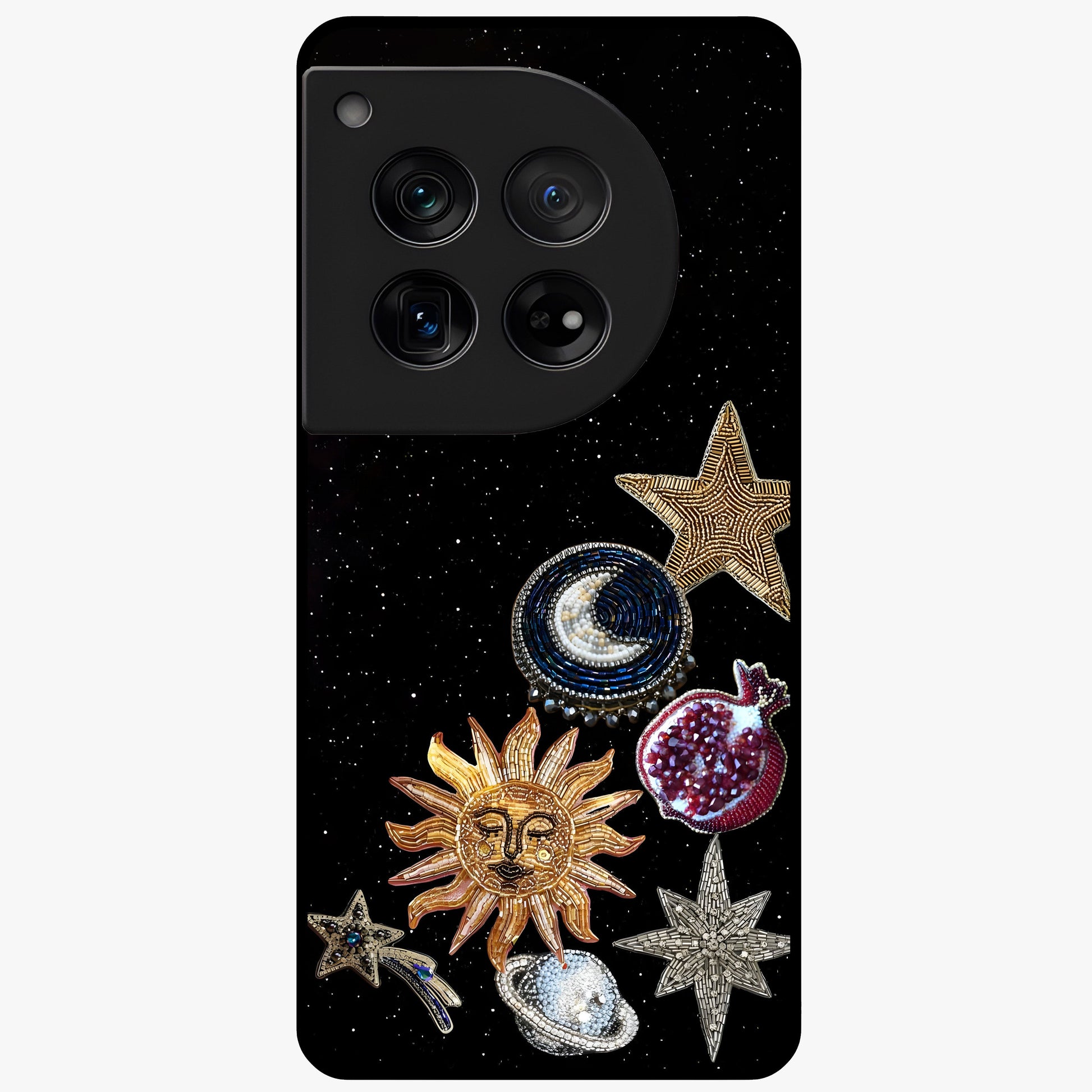 Scarlet Sky Flight Glass Case for 1+12 dramatic front view featuring bold sky inspired artwork in scarlet tones