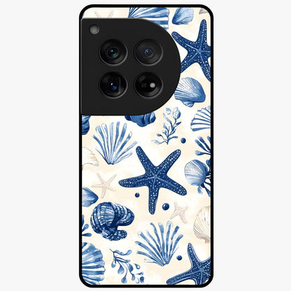 Seaside Starfish Magic Glass Case for 1+12 cheerful front view featuring starfish artwork in ocean tones