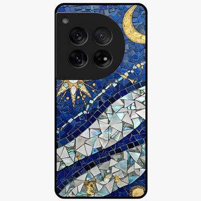 Serene Crane Flight Glass Case for 1+12 graceful front view featuring crane bird artwork in calm tones