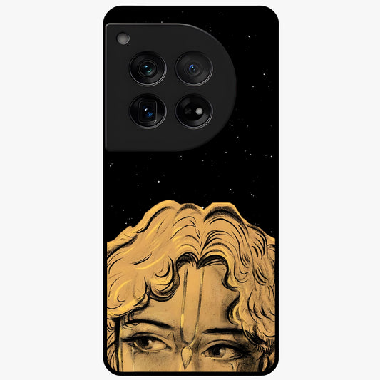 Shri Krishna Art Glass Case for 1+12 devotional front view featuring detailed Krishna inspired artwork