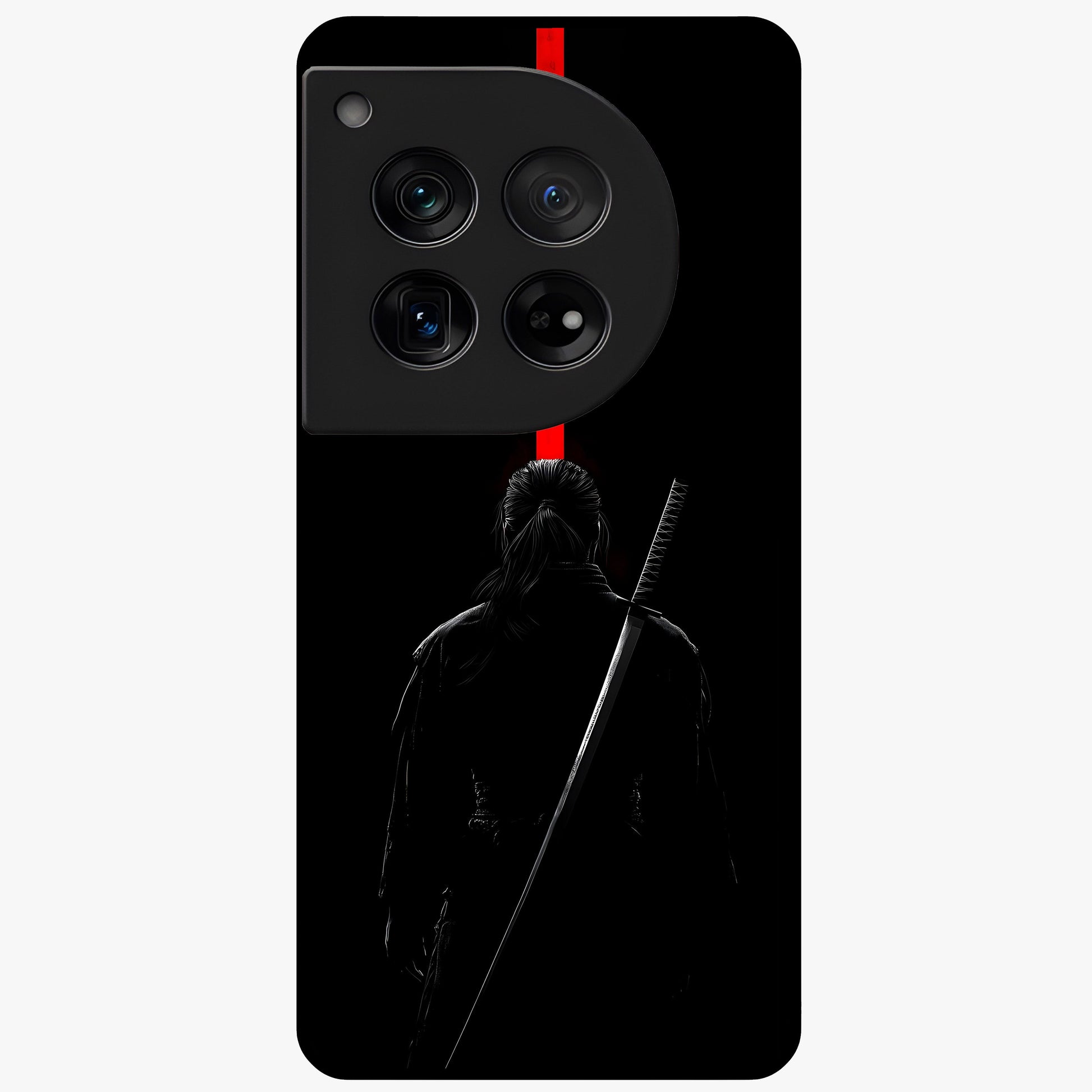 Silent Blade Resolve Glass Case for 1+12 bold front view featuring stealth warrior inspired artwork