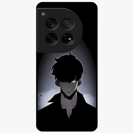Silent Shadow Awakening Glass Case for 1+12 intense front view featuring dark warrior inspired artwork