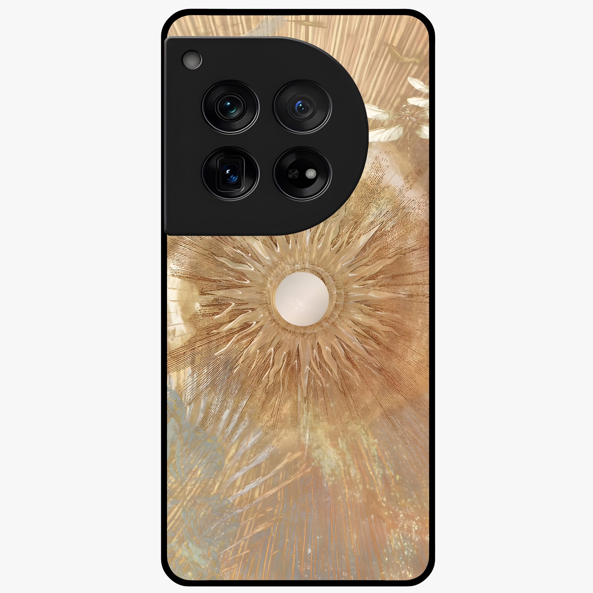 Silken Whirl Glass Case for 1+12 elegant front view featuring smooth abstract swirl artwork