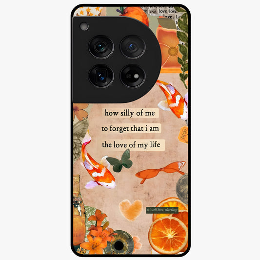 Soft Chaos Aesthetic Glass Case for 1+12 artistic front view featuring abstract chaotic artwork in soft pastel tones