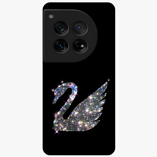 Starlit Swan Grace Glass Case for 1+12 graceful front view featuring swan artwork under shimmering night sky