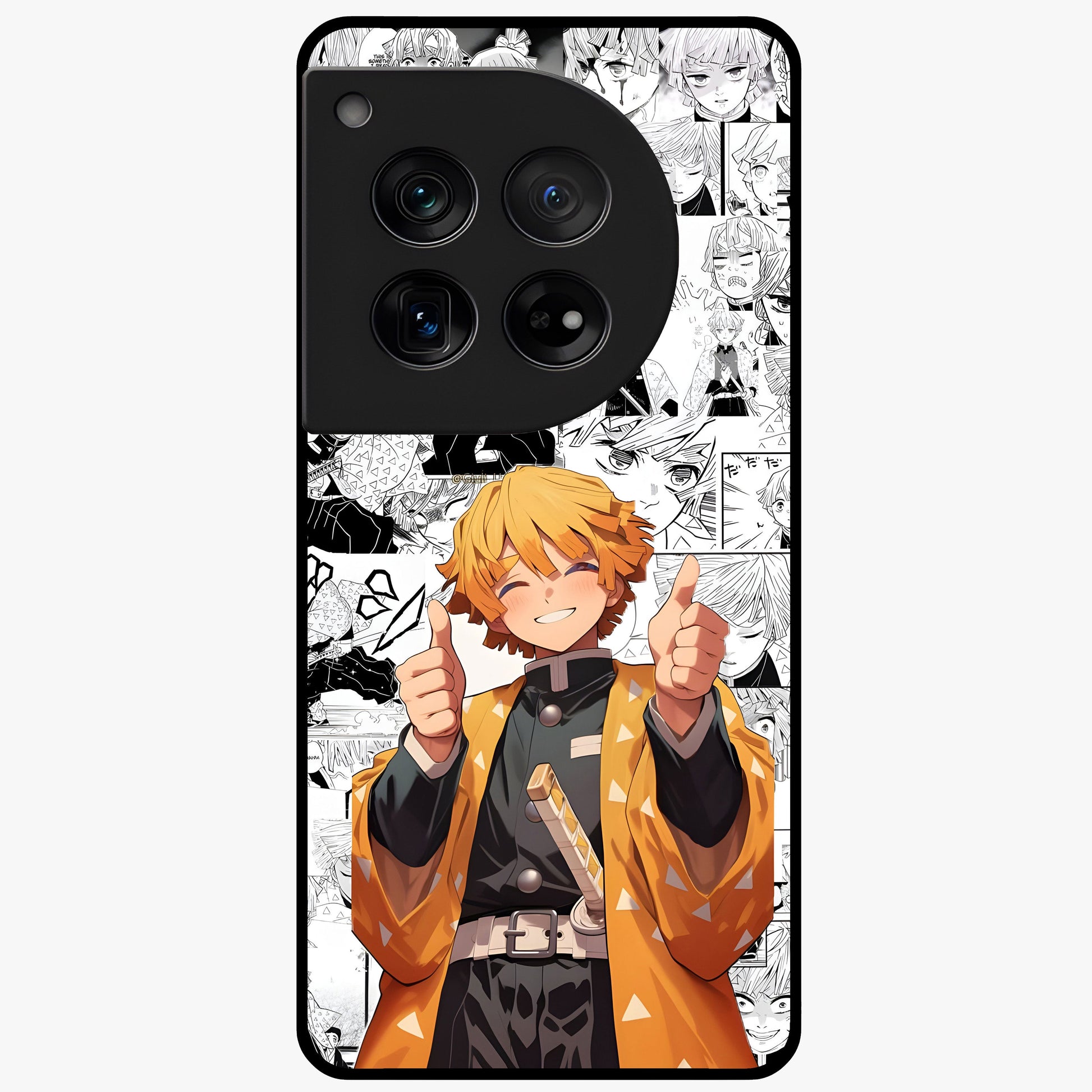 Thunder Smile Hero Glass Case for 1+12 bold front view featuring powerful hero inspired artwork with electric tones
