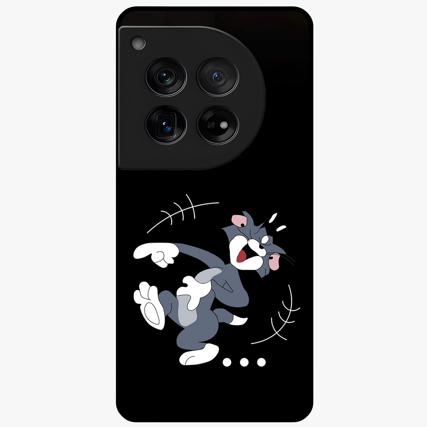 Tom in Trouble Glass Case for 1+12 playful front view featuring animated character artwork in humorous theme