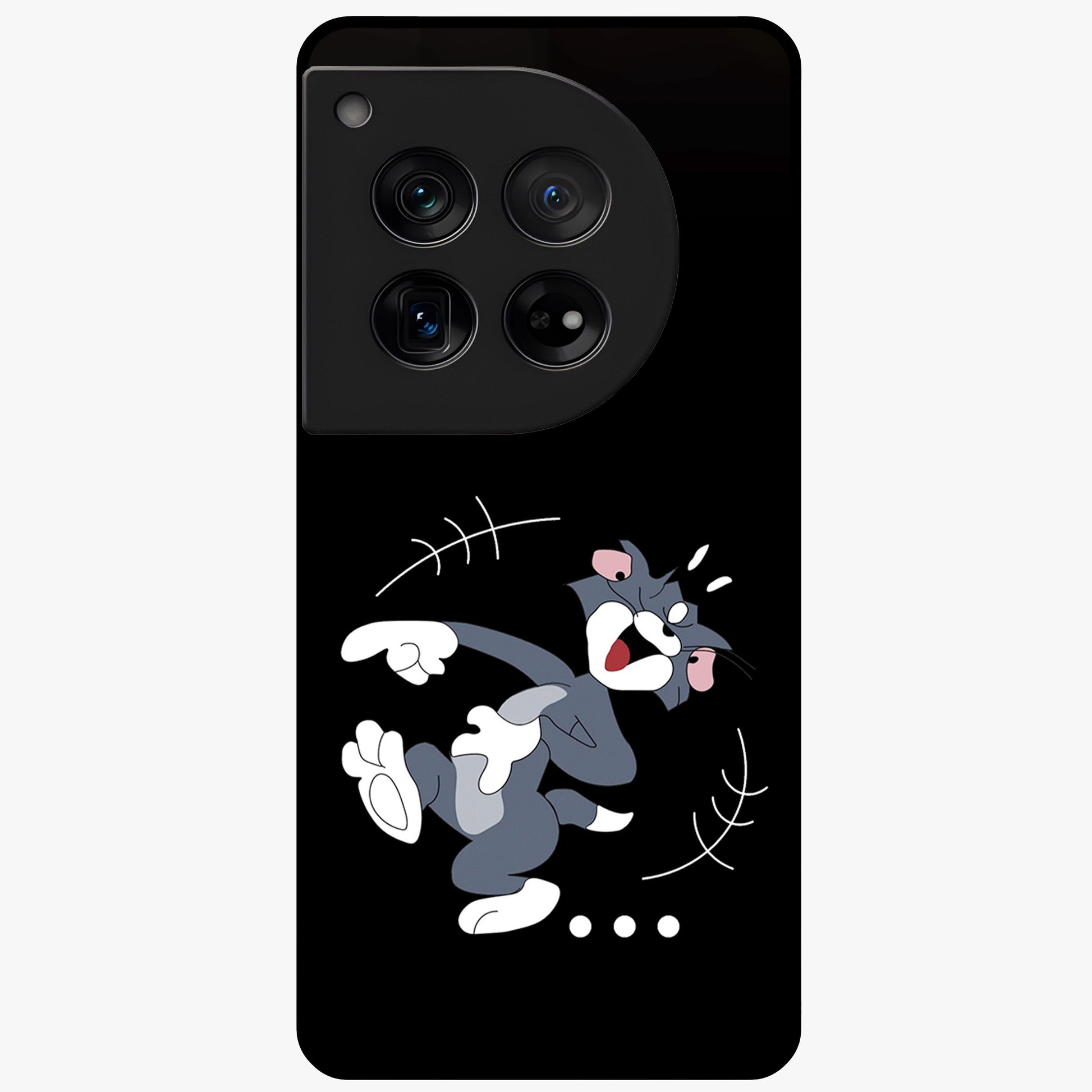 Tom in Trouble Glass Case for 1+12 playful front view featuring animated character artwork in humorous theme