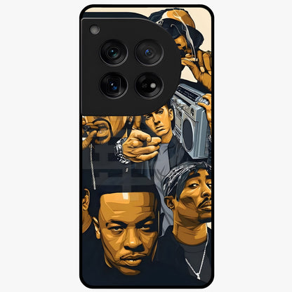 Urban Rap Legends Glass Case for 1+12 bold front view featuring street inspired music artwork