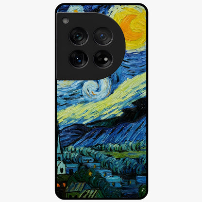 Van Gogh Art Glass Case for 1+12 artistic front view featuring painterly inspired classic artwork