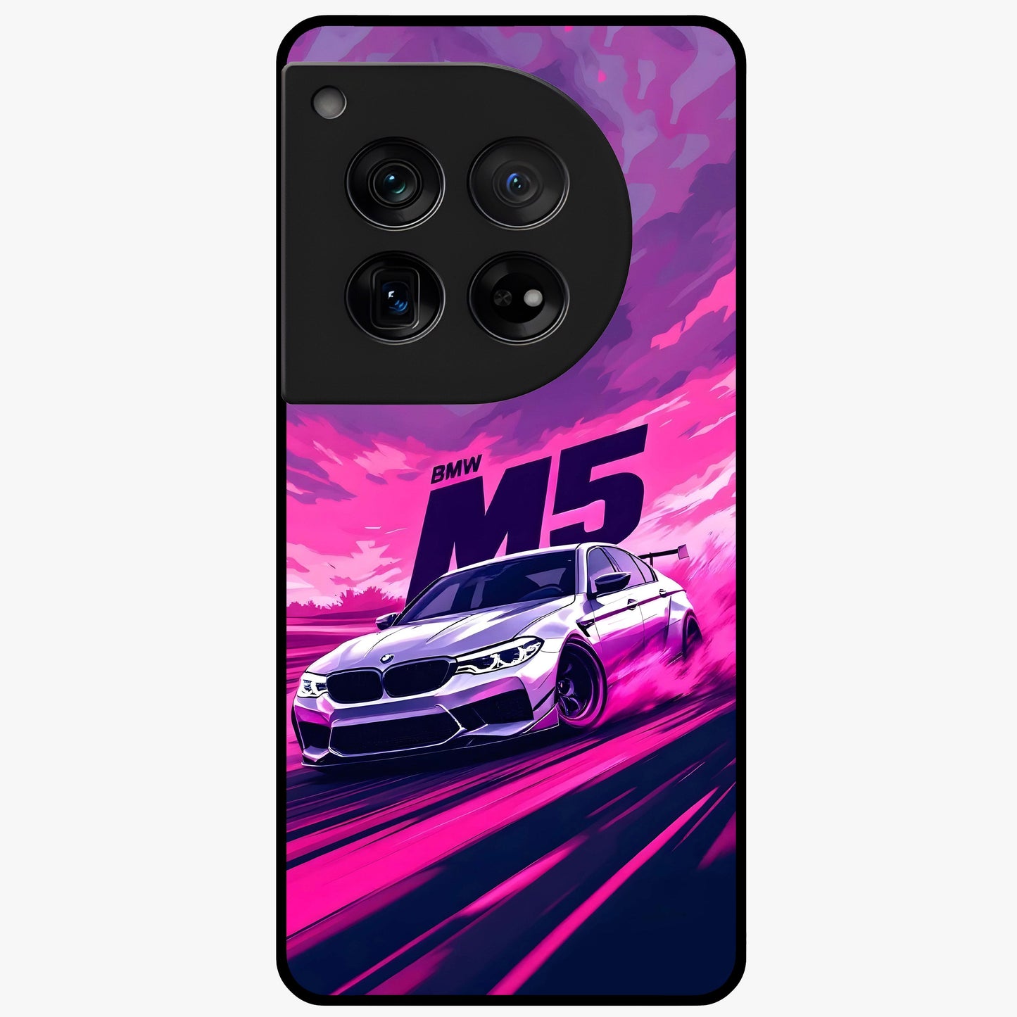 Velocity Drift Pulse Glass Case for 1+12 dynamic front view featuring racing inspired motion artwork