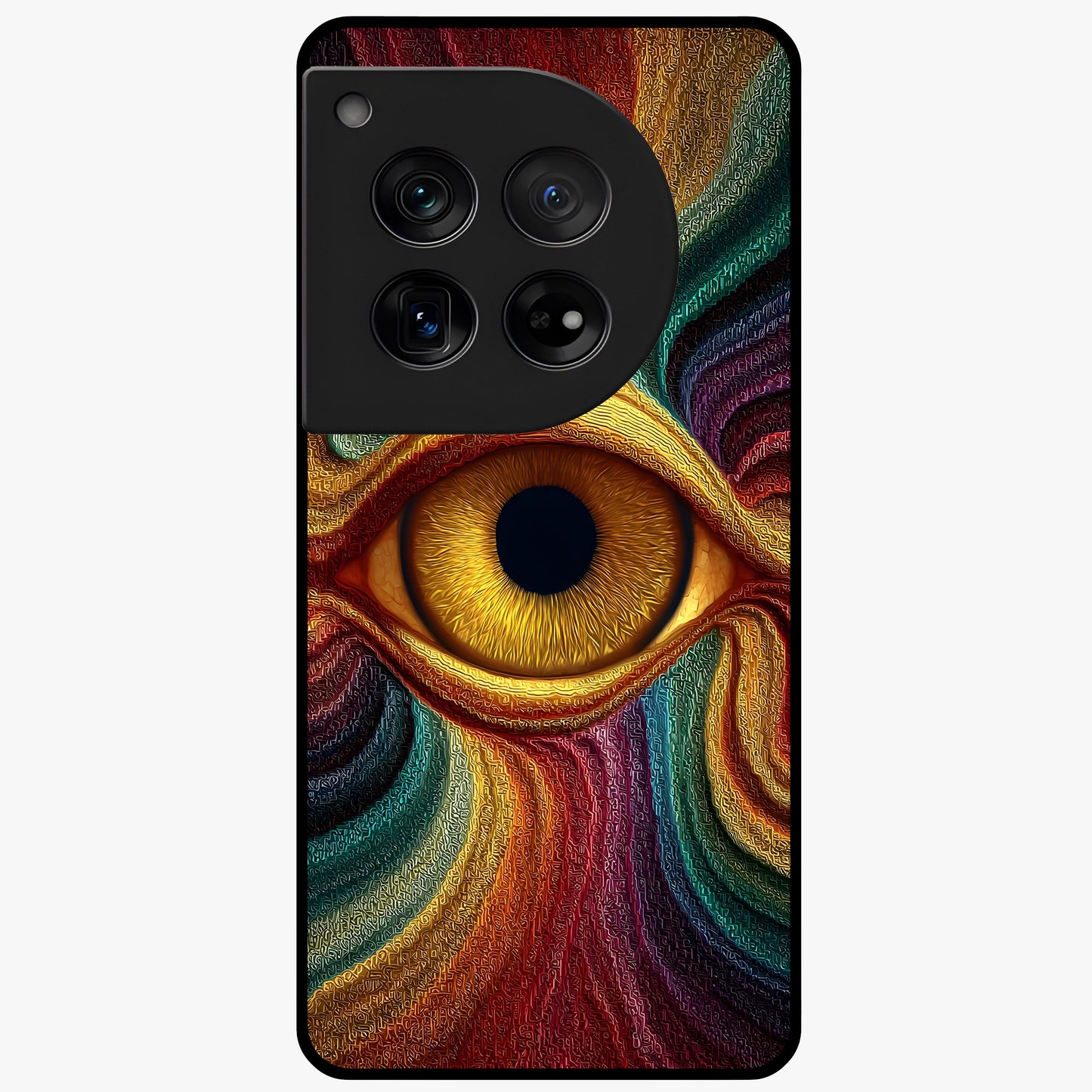 Visionary Flame Core Glass Case for 1+12 intense front view featuring fiery flame inspired artwork