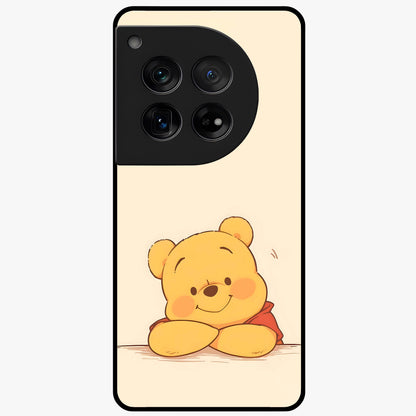 Winniethe Pooh Glass Case for 1+12 adorable front view featuring cute cartoon inspired artwork