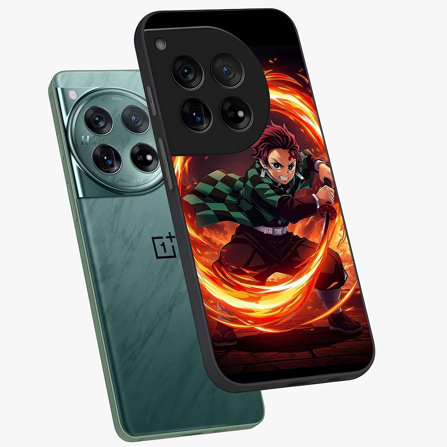 Blazing Sword Resolve Glass Case for 1+12 captured at a warm angle highlighting sharp fiery details, gloss, and edge clarity.