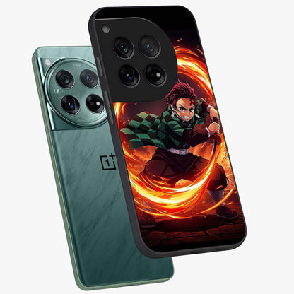 Blazing Sword Resolve Glass Case for 1+12 captured at a warm angle highlighting sharp fiery details, gloss, and edge clarity.