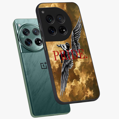 Celestial Fallen Pride Glass Case for 1+12 angled mockup showcasing glossy glass finish and intense night sky detailing