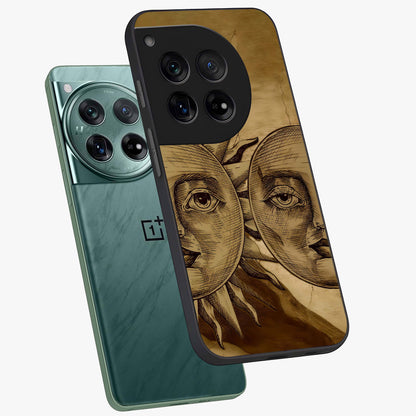 Celestial Relic Glow Glass Case for 1+12 angled mockup showcasing glossy finish and radiant glow detailing