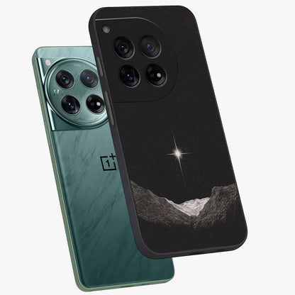 Cosmic Dream Night Glass Case for 1+12 angled mockup showcasing glossy finish and rich midnight gradients