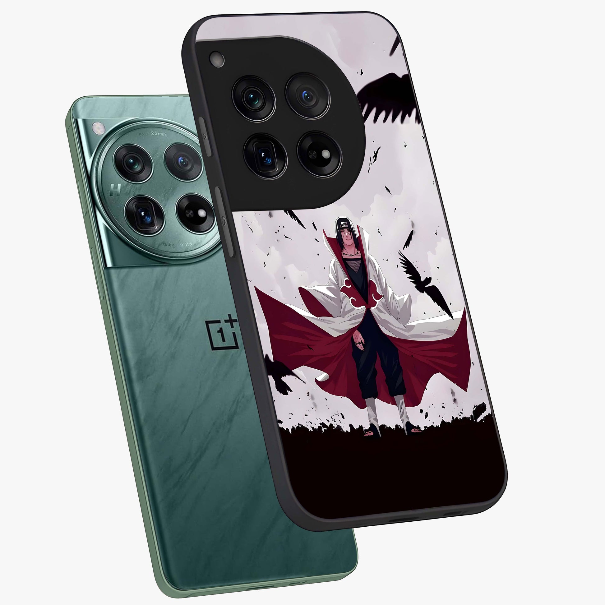 Crimson Crow Ascension Glass Case for 1+12 angled mockup showcasing glossy finish and dramatic gothic design