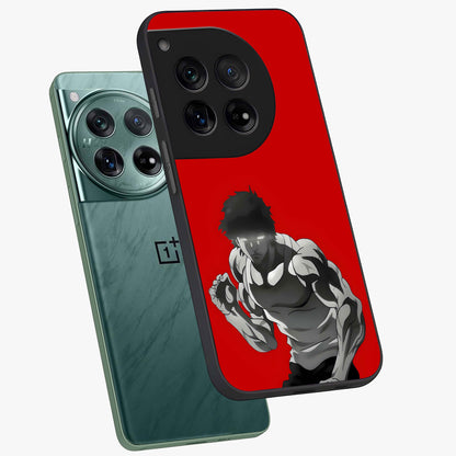 Crimson Power Rush Glass Case for 1+12 angled mockup showcasing glossy finish and high energy design