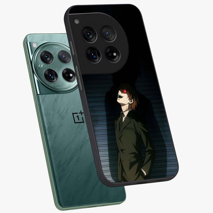 Crimson Shadow King Glass Case for 1+12 angled mockup showcasing glossy finish and dark royal aesthetic