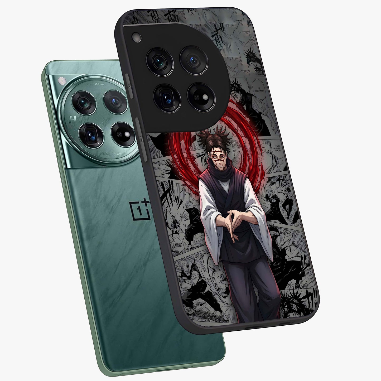 Cursed Ritual Ascension Glass Case for 1+12 angled mockup showcasing glossy finish and intense gothic detailing