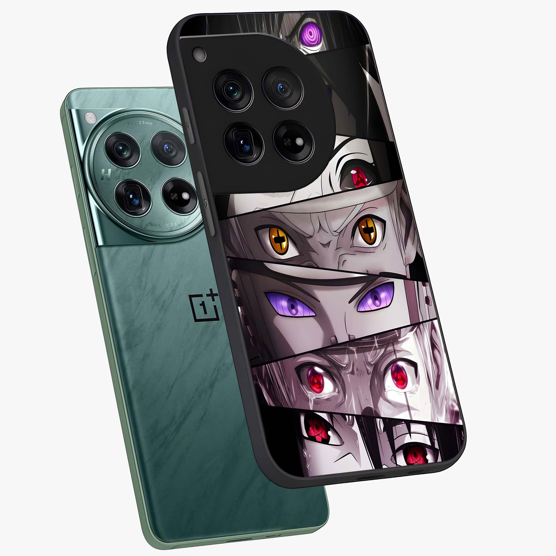 Eyes of Destiny Glass Case for 1+12 angled mockup showcasing glossy glass finish and intense detailing