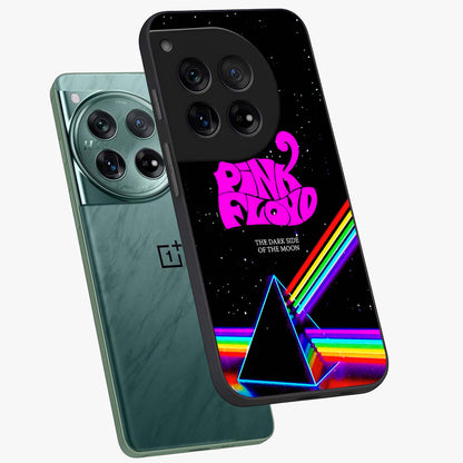 Galactic Light Frequency Glass Case for 1+12 angled mockup showcasing glossy finish and vibrant neon detailing