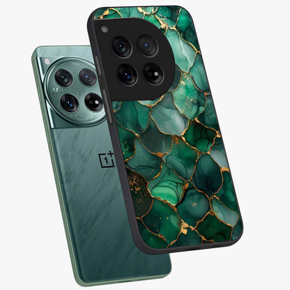 Geometric Polyester Pattern Glass Case for 1+12 angled mockup showcasing glossy finish and clean structured detailing