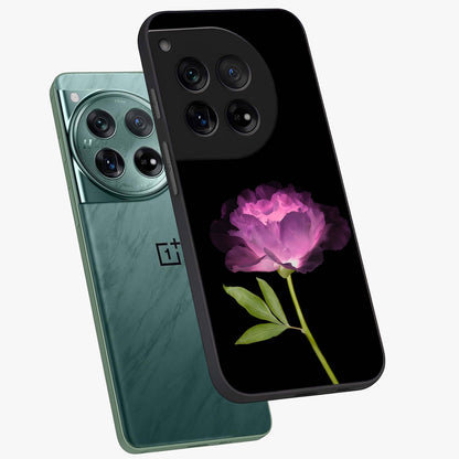 Glow Petal Bloom Glass Case for 1+12 angled mockup showcasing glossy finish and vibrant petal detailing