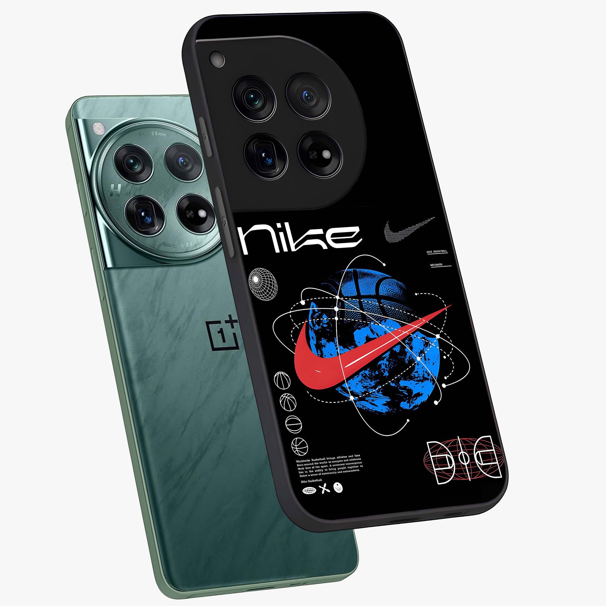 Gravity Sports Fusion Glass Case for 1+12 angled mockup showcasing glossy finish and high energy detailing