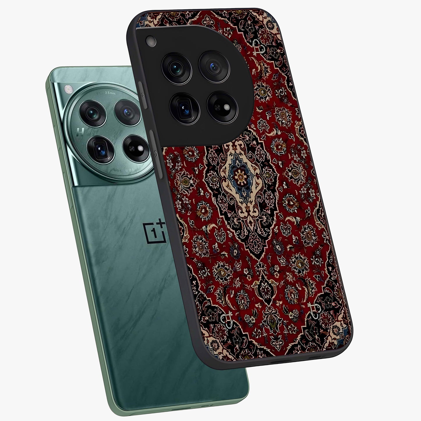 Heritage Carpet Royale Glass Case for 1+12 captured at a warm angle highlighting intricate heritage patterns, gloss, and edge clarity.