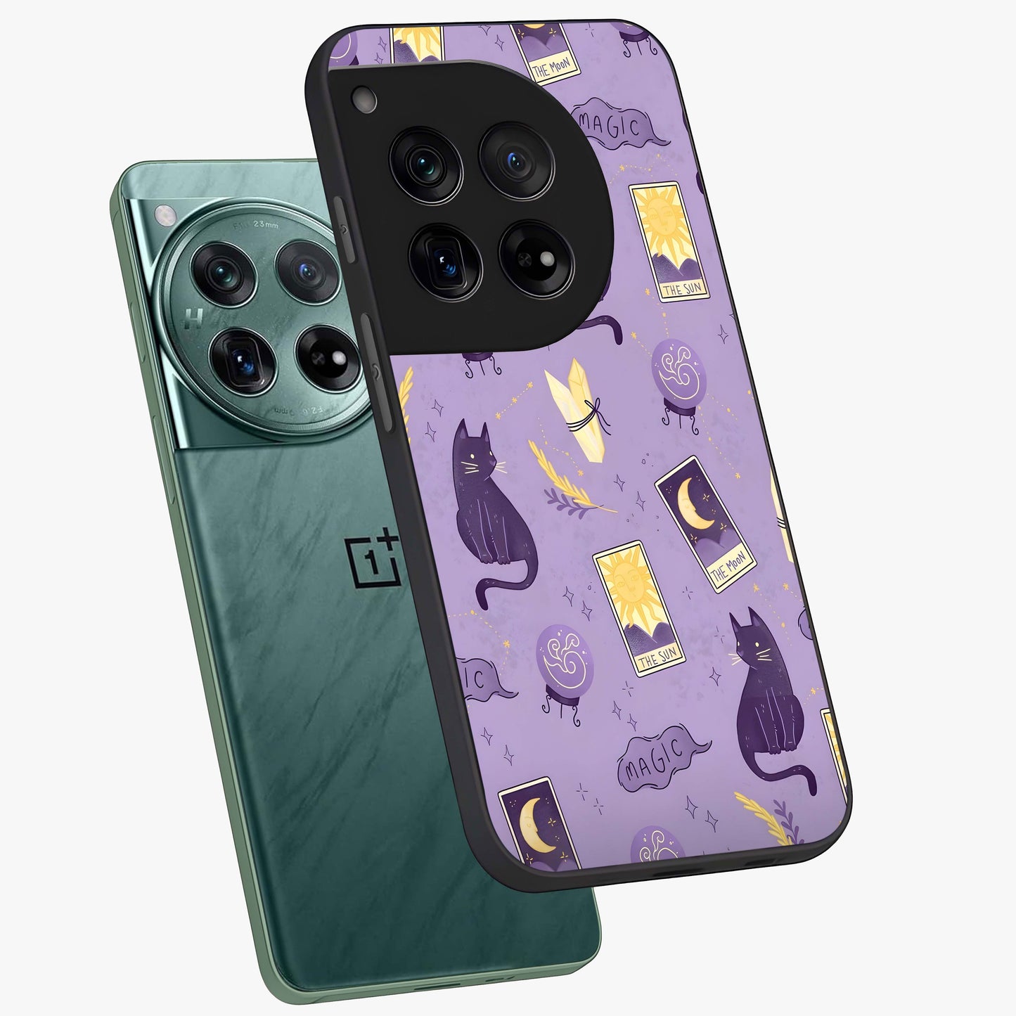 Humble Magic Cats Glass Case for 1+12 captured at a warm angle highlighting playful magical details, gloss, and edge clarity.