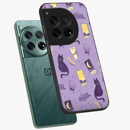 Humble Magic Cats Glass Case for 1+12 captured at a warm angle highlighting playful magical details, gloss, and edge clarity.