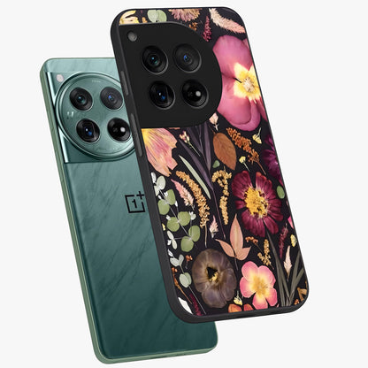 Petal Dream Tapestry Glass Case for 1+12 angled mockup showcasing glossy finish and rich bloom detailing