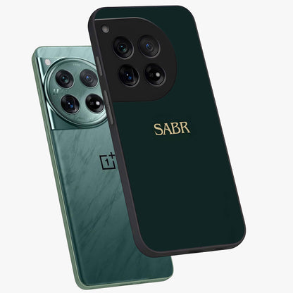 Sabr Minimal Patience Glass Case for 1+12 angled mockup showcasing glossy finish and subtle modern tones