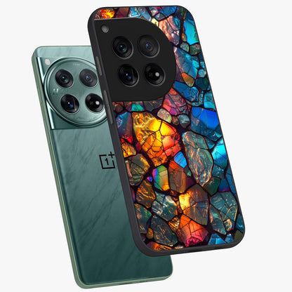 Shattered Light Glass Case for 1+12 angled mockup showcasing glossy finish and high contrast detailing