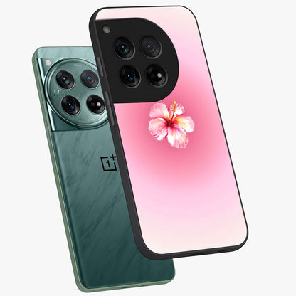 Soft Petal Serenity Glass Case for 1+12 angled mockup showcasing glossy finish and calming bloom detailing